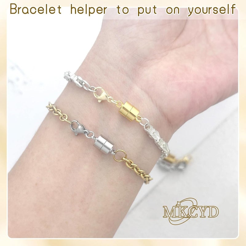 MKCYD Magnetic Necklace Clasp with Lobster Clasp,14K Gold and Silver Magnetic Jewelry Clasps for Necklace Extender Bracelet Closures - Image 4